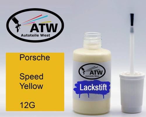 Porsche, Speed Yellow, 12G: 20ml Lackstift, von ATW Autoteile West.